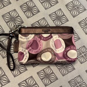 Coach Multicolor Circle Pattern Wristlet
